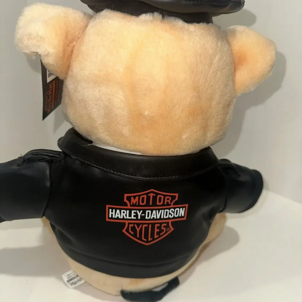 VTG 1993 Harley Davidson Hog Biker Plush Pig With Leather Jacket- NEW WITH TAGS